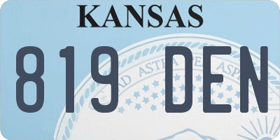 KS license plate 819DEN