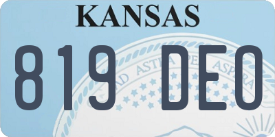 KS license plate 819DEO