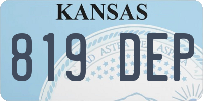 KS license plate 819DEP