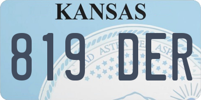 KS license plate 819DER