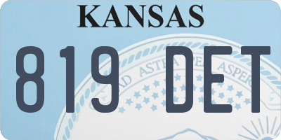 KS license plate 819DET
