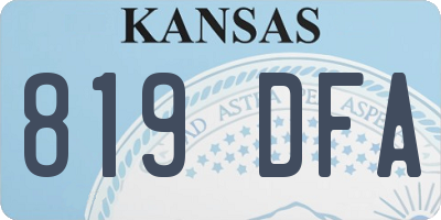 KS license plate 819DFA