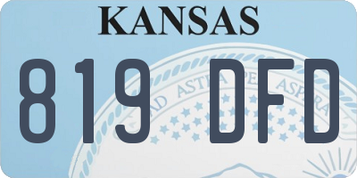 KS license plate 819DFD