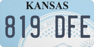 KS license plate 819DFE