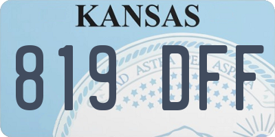 KS license plate 819DFF