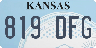 KS license plate 819DFG