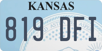 KS license plate 819DFI