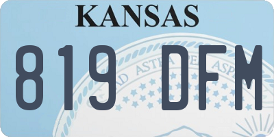 KS license plate 819DFM