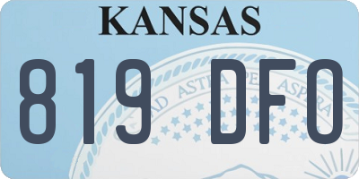 KS license plate 819DFO