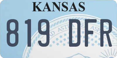 KS license plate 819DFR