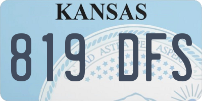 KS license plate 819DFS