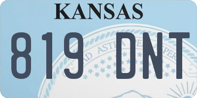 KS license plate 819DNT