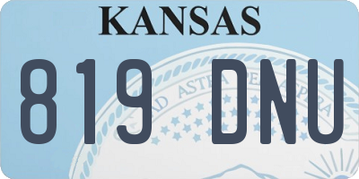 KS license plate 819DNU