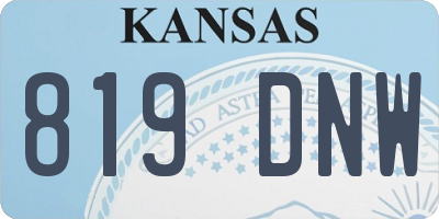 KS license plate 819DNW