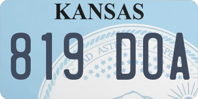 KS license plate 819DOA