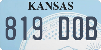 KS license plate 819DOB