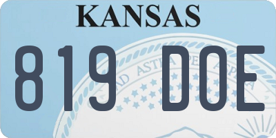 KS license plate 819DOE