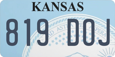 KS license plate 819DOJ