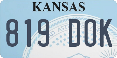 KS license plate 819DOK