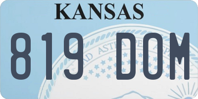KS license plate 819DOM