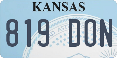 KS license plate 819DON