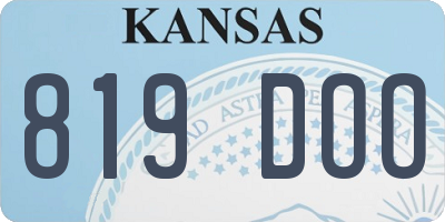KS license plate 819DOO