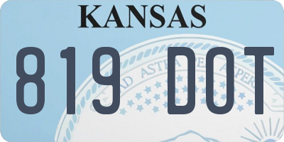 KS license plate 819DOT