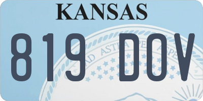 KS license plate 819DOV