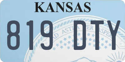 KS license plate 819DTY