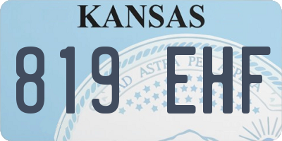 KS license plate 819EHF