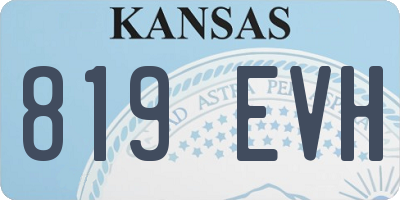 KS license plate 819EVH