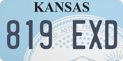 KS license plate 819EXD