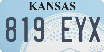 KS license plate 819EYX