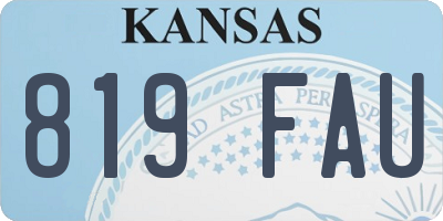 KS license plate 819FAU