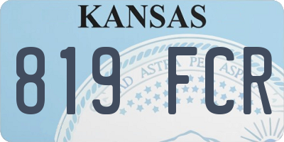KS license plate 819FCR