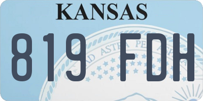 KS license plate 819FDH
