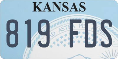 KS license plate 819FDS