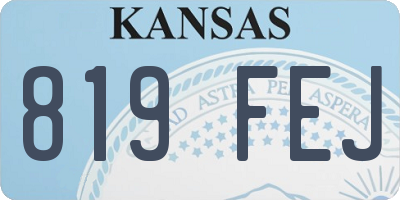 KS license plate 819FEJ