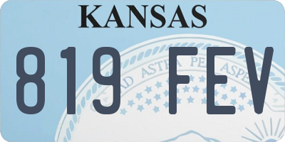 KS license plate 819FEV