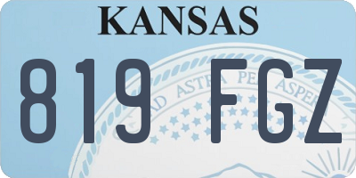 KS license plate 819FGZ