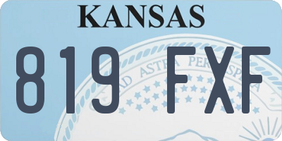 KS license plate 819FXF