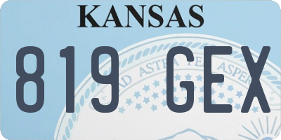 KS license plate 819GEX