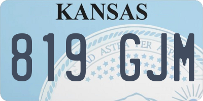 KS license plate 819GJM