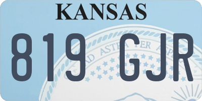 KS license plate 819GJR