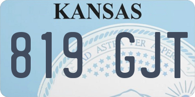 KS license plate 819GJT