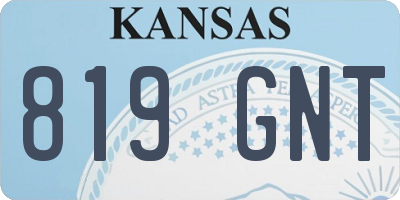 KS license plate 819GNT
