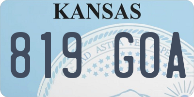 KS license plate 819GOA