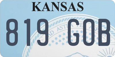 KS license plate 819GOB