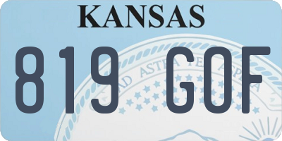 KS license plate 819GOF