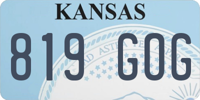 KS license plate 819GOG